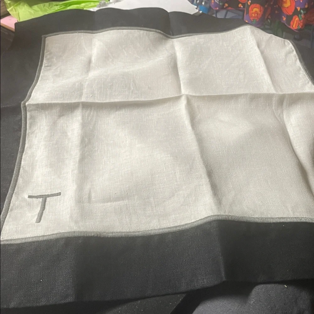 Williams Sonoma Black and White Linen Fabric